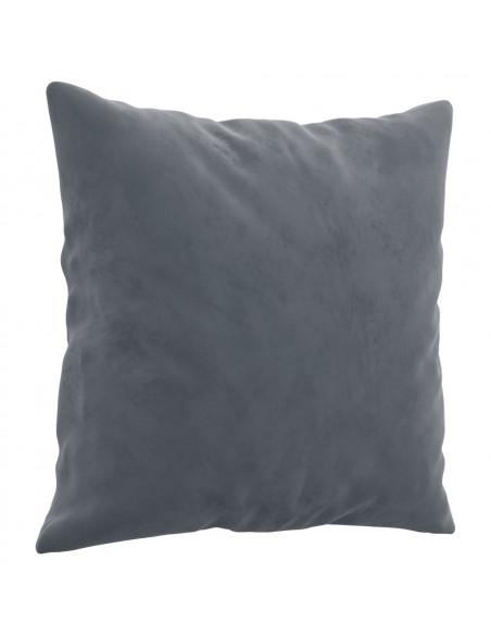 Set di Divani 3 pz con Cuscini Grigio Scuro in Velluto