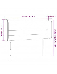 Testiera Grigio Chiaro a LED 103x16x78/88 cm in Tessuto