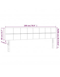 Testiera a LED Crema 180x5x78/88 cm in Tessuto