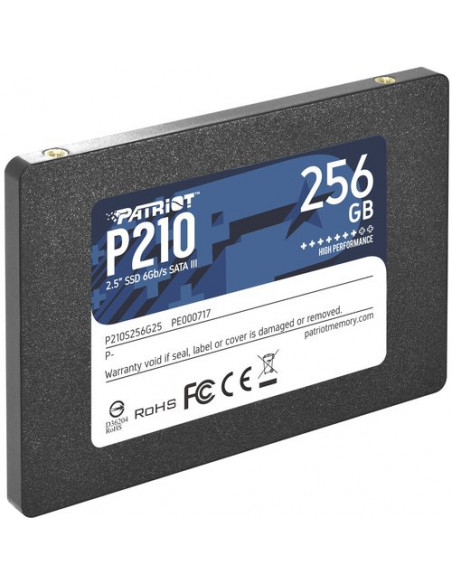 SSD PATRIOT 256GB P210 2.5" SATA3 READ:510MB/WRITE:440 MB/S - P210S256G25 - GAR. 3 ANNI