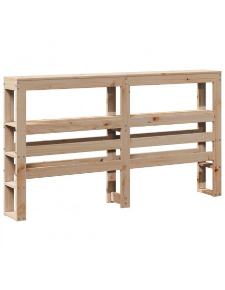 Testiera con Ripiani 120 cm in Legno Massello di Pino