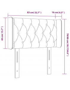 Testiera a LED Blu 83x16x78/88 cm in Tessuto