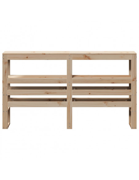 Testiera con Ripiani 120 cm in Legno Massello di Pino