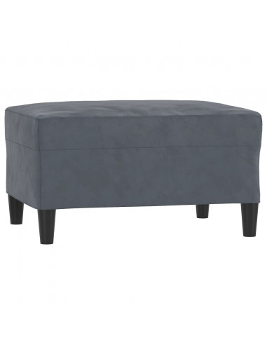 Set di Divani 3 pz con Cuscini Grigio Scuro in Velluto