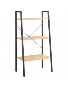 Scaffale Autoportante 3 Ripiani Marrone Chiaro Nero 56x35x108cm 2