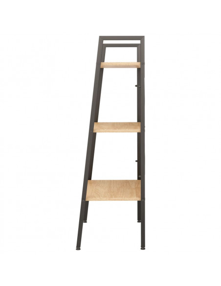 Scaffale Autoportante 3 Ripiani Marrone Chiaro Nero 56x35x108cm