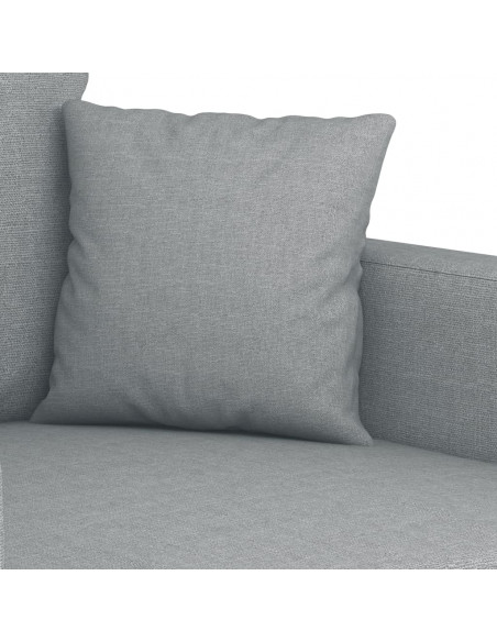 Set di Divani 2 pz con Cuscini Grigio Chiaro in Tessuto