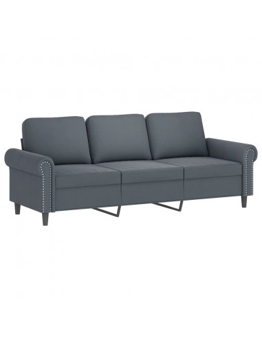 Set di Divani 2 pz con Cuscini Grigio Scuro in Velluto