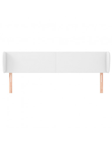 Testiera ad Orecchio Bianca 203x23x78/88 cm in Similpelle