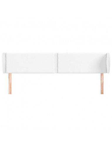 Testiera ad Orecchio Bianca 203x23x78/88 cm in Similpelle