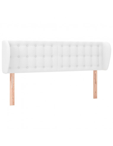 Testiera ad Orecchio Bianca 147x23x78/88 cm in Similpelle