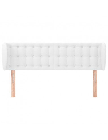 Testiera ad Orecchio Bianca 147x23x78/88 cm in Similpelle