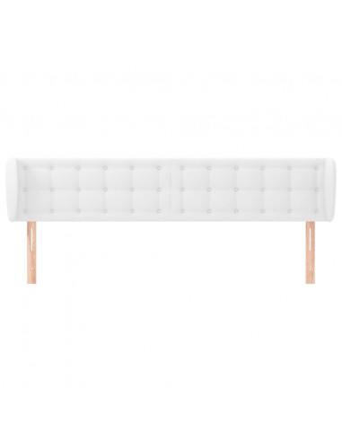 Testiera ad Orecchio Bianca 183x23x78/88 cm in Similpelle