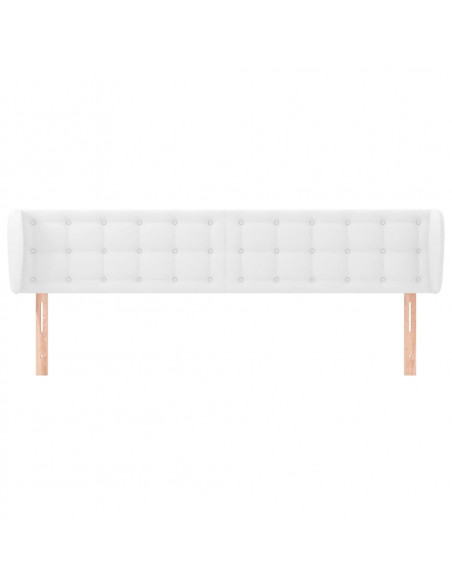 Testiera ad Orecchio Bianca 183x23x78/88 cm in Similpelle