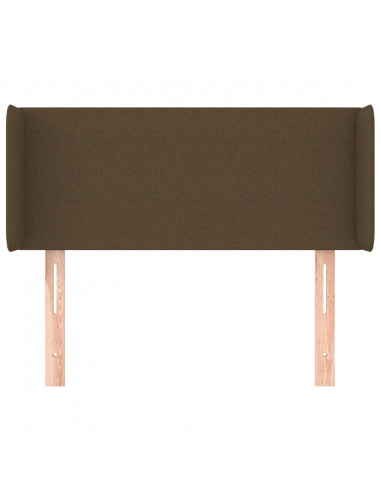 Testiera ad Orecchio Marrone Scuro 103x16x78/88 cm in Tessuto