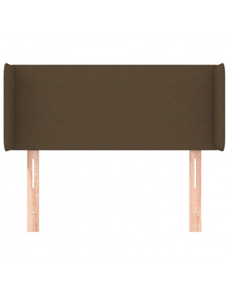 Testiera ad Orecchio Marrone Scuro 103x16x78/88 cm in Tessuto