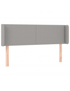 Testiera ad Orecchio Grigio Chiaro 147x16x78/88 cm in Tessuto 2