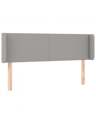 Testiera ad Orecchio Grigio Chiaro 147x16x78/88 cm in Tessuto