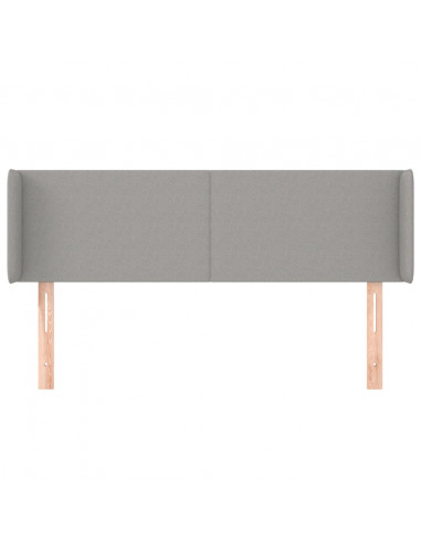 Testiera ad Orecchio Grigio Chiaro 147x16x78/88 cm in Tessuto