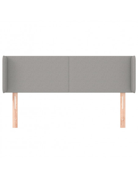 Testiera ad Orecchio Grigio Chiaro 147x16x78/88 cm in Tessuto