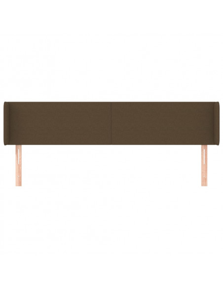 Testiera ad Orecchio Marrone Scuro 203x16x78/88 cm in Tessuto