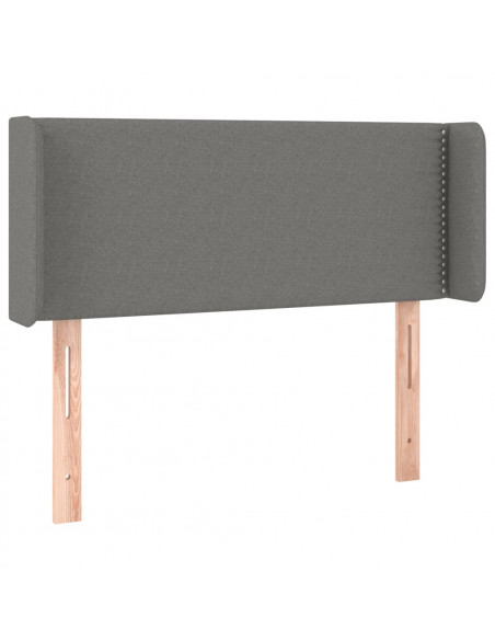 Testiera ad Orecchio Grigio Scuro 83x16x78/88 cm in Tessuto