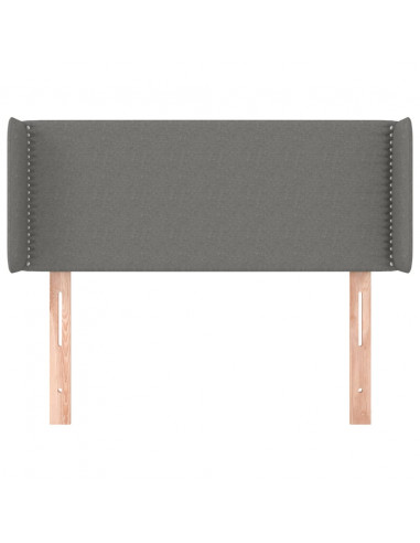 Testiera ad Orecchio Grigio Scuro 93x16x78/88 cm in Tessuto