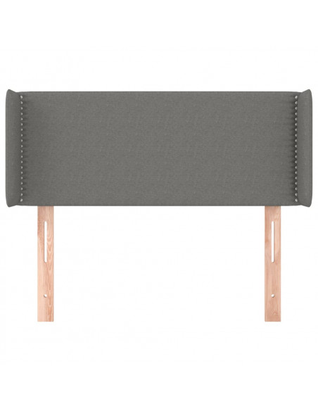 Testiera ad Orecchio Grigio Scuro 93x16x78/88 cm in Tessuto