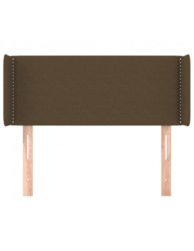 Testiera ad Orecchio Marrone Scuro 93x16x78/88 cm in Tessuto
