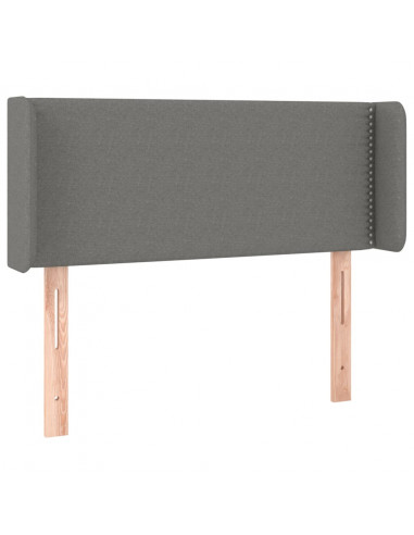 Testiera ad Orecchio Grigio Scuro 103x16x78/88 cm in Tessuto