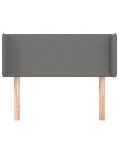 Testiera ad Orecchio Grigio Scuro 103x16x78/88 cm in Tessuto