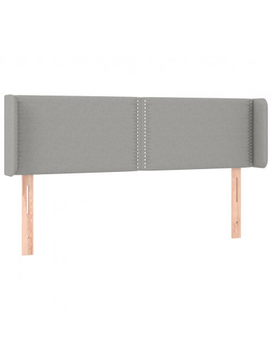 Testiera ad Orecchio Grigio Chiaro 147x16x78/88 cm in Tessuto