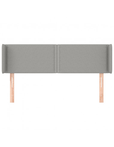 Testiera ad Orecchio Grigio Chiaro 147x16x78/88 cm in Tessuto