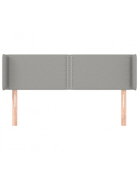 Testiera ad Orecchio Grigio Chiaro 147x16x78/88 cm in Tessuto