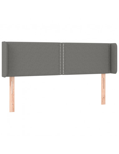 Testiera ad Orecchio Grigio Scuro 147x16x78/88 cm in Tessuto