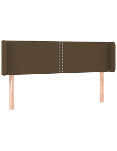 Testiera ad Orecchio Marrone Scuro 147x16x78/88 cm in Tessuto 2