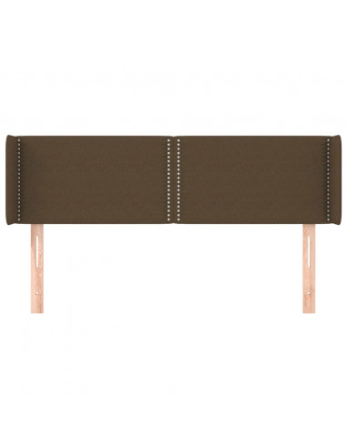 Testiera ad Orecchio Marrone Scuro 147x16x78/88 cm in Tessuto