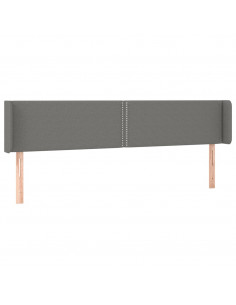 Testiera ad Orecchio Grigio Scuro 203x16x78/88 cm in Tessuto 2