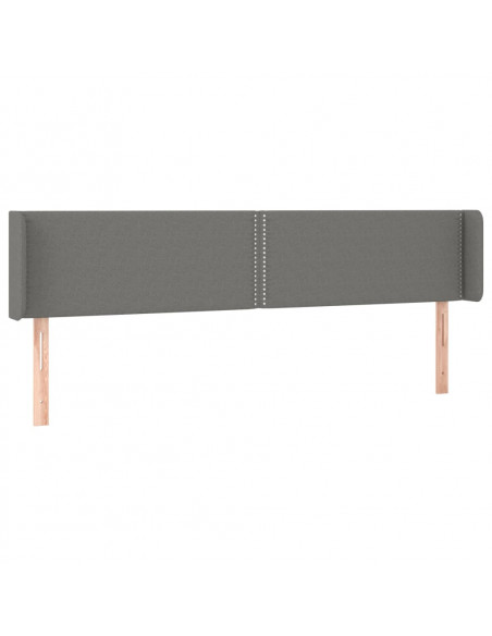 Testiera ad Orecchio Grigio Scuro 203x16x78/88 cm in Tessuto