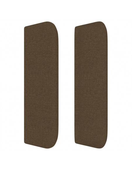 Testiera ad Orecchio Marrone Scuro 93x16x78/88 cm in Tessuto