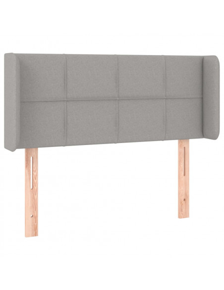 Testiera ad Orecchio Grigio Chiaro 103x16x78/88 cm in Tessuto