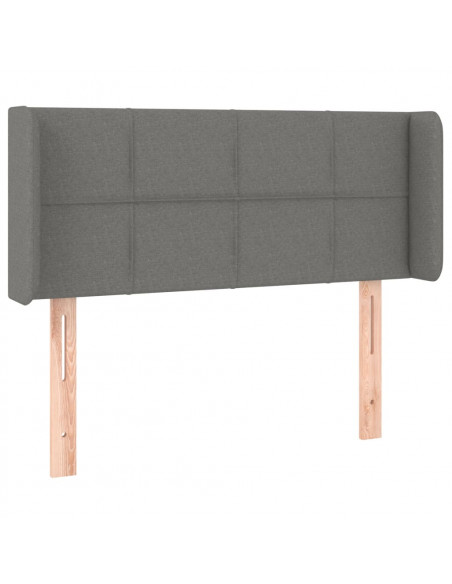 Testiera ad Orecchio Grigio Scuro 103x16x78/88 cm in Tessuto