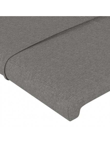 Testiera ad Orecchio Grigio Scuro 103x16x78/88 cm in Tessuto