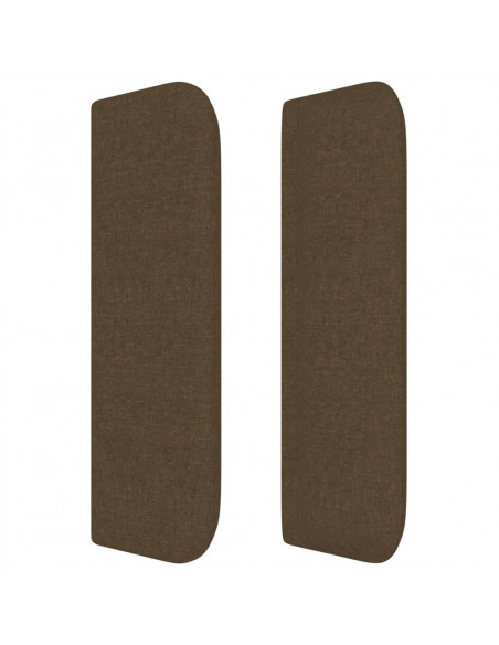 Testiera ad Orecchio Marrone Scuro 103x16x78/88 cm in Tessuto
