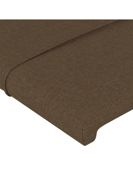 Testiera ad Orecchio Marrone Scuro 103x16x78/88 cm in Tessuto