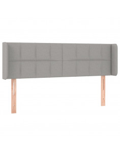 Testiera ad Orecchio Grigio Chiaro 147x16x78/88 cm in Tessuto 2