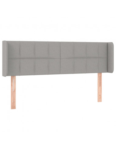 Testiera ad Orecchio Grigio Chiaro 147x16x78/88 cm in Tessuto