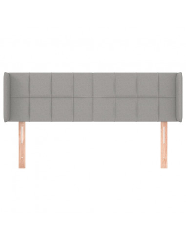 Testiera ad Orecchio Grigio Chiaro 147x16x78/88 cm in Tessuto