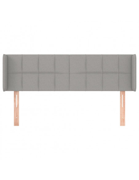 Testiera ad Orecchio Grigio Chiaro 147x16x78/88 cm in Tessuto