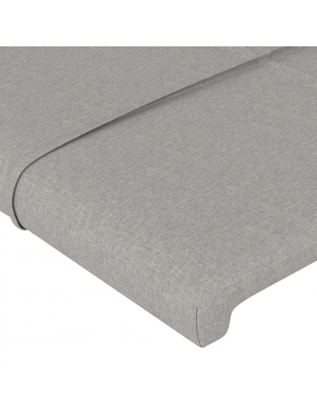 Testiera ad Orecchio Grigio Chiaro 147x16x78/88 cm in Tessuto